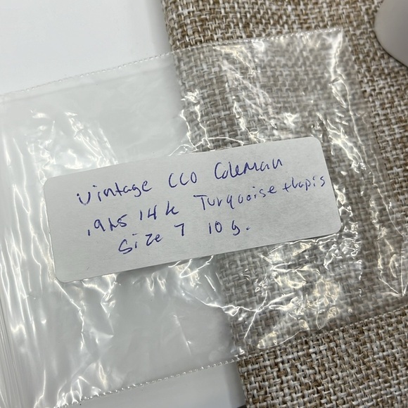 💍 Vintage CCO Coleman Turquoise Lapis Ring - Silver, 14K, Size 7 - Picture 15 of 15